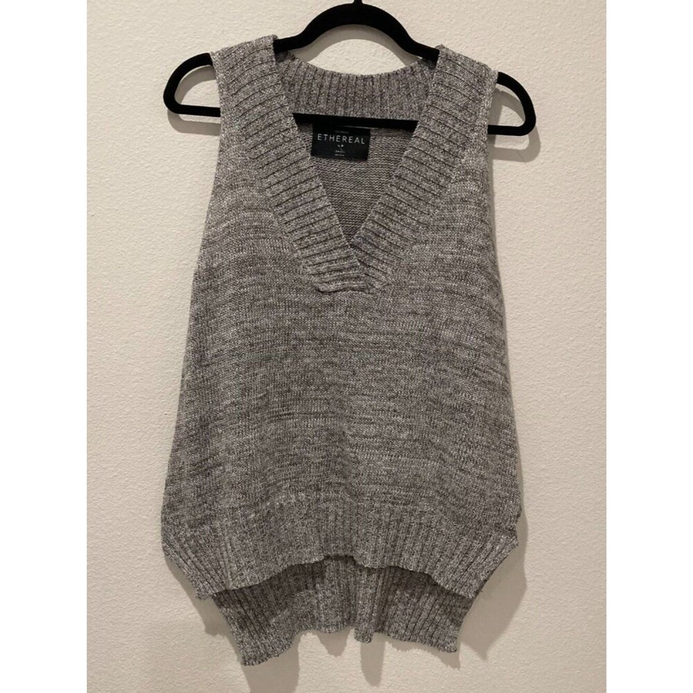 Ethereal by Paper Crane Light Brown Space Dyed Knit Sweater Vest Small